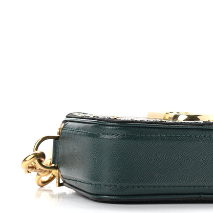 Marc Jacobs Saffiano Sequin Camouflage Stud Snapshot Camera Bag Green Gold 9 of 11