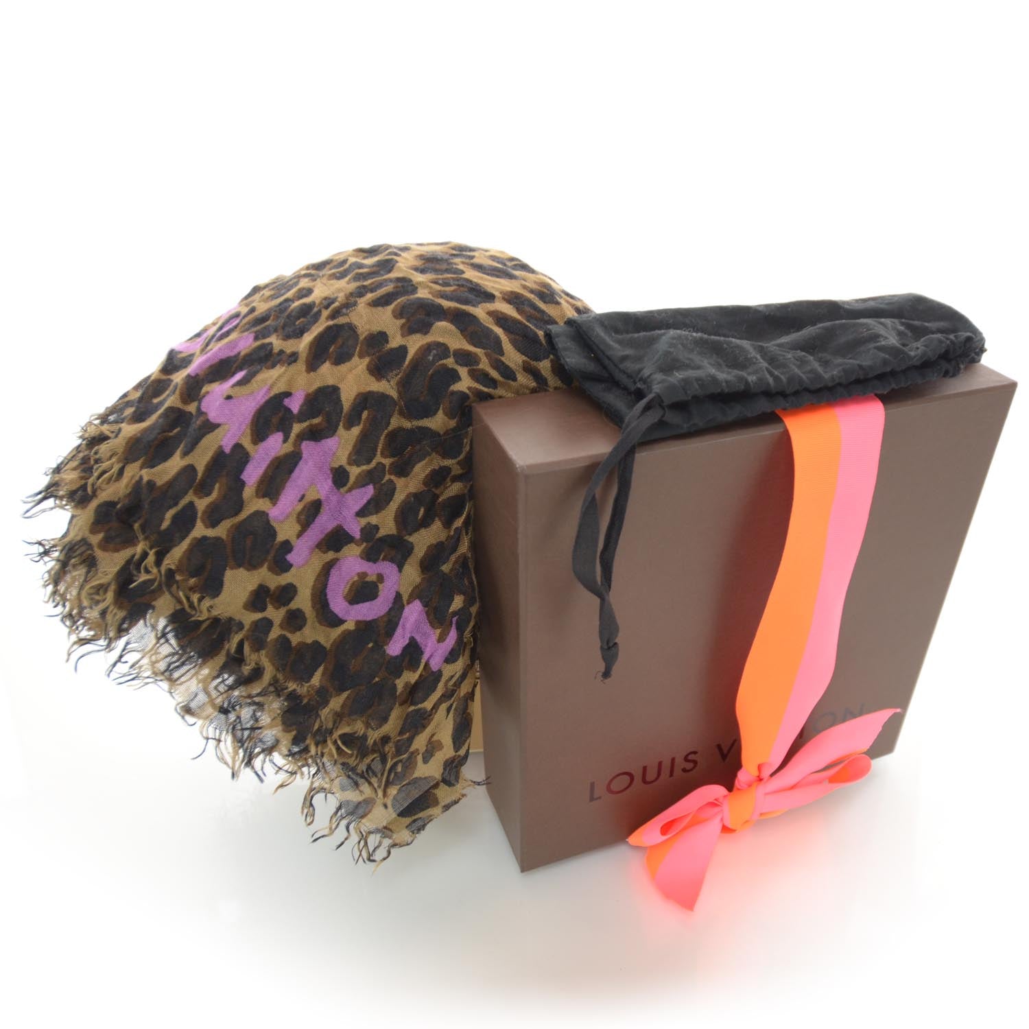 Louis Vuitton Cashmere Silk Leopard Etole Stole 3 of 4