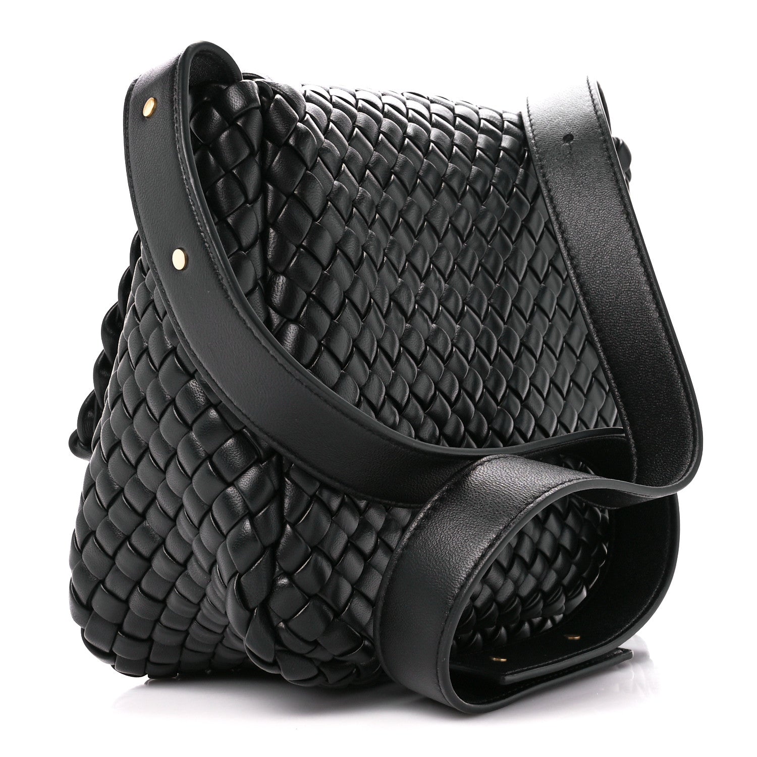 Bottega Veneta Nappa Intrecciato Small Cobble Shoulder Bag Black 4 of 14