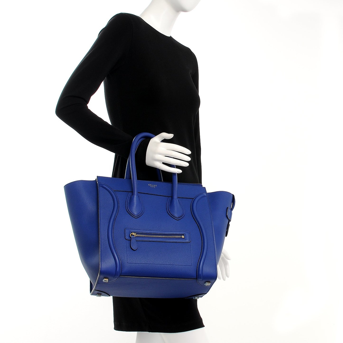 Drummed Calfskin Mini Luggage Indigo