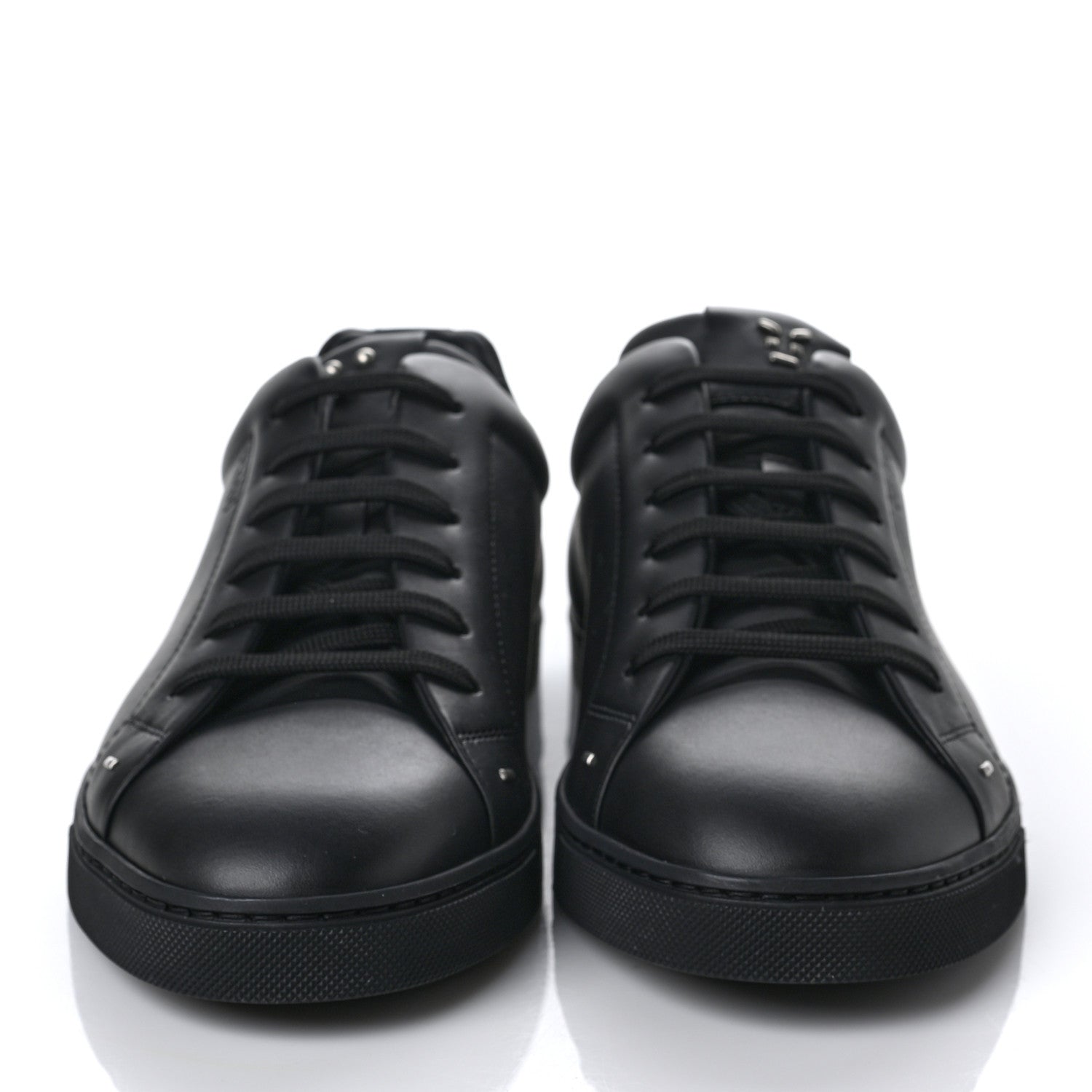 Fendi Calfskin Low Top Sneakers 8 Black 2 of 7