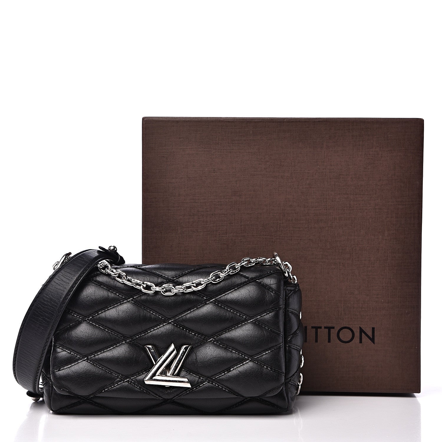 Louis Vuitton Lambskin Malletage GO-14 PM Black 17 of 17