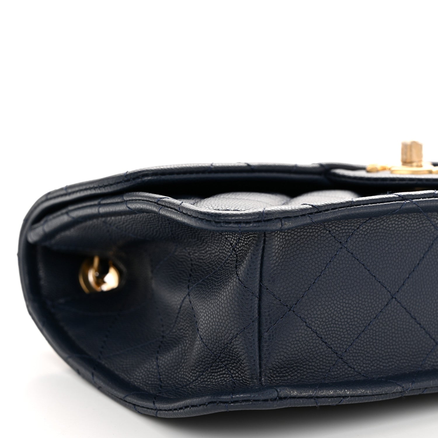 Chanel Caviar Quilted Medium Sweet Classic Flap Navy Blue 9 of 10