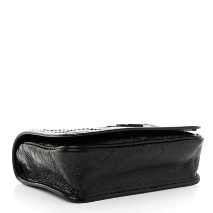 Saint Laurent Crinkled Calfskin Matelasse Monogram Niki Chain Wallet Black 4 of 10