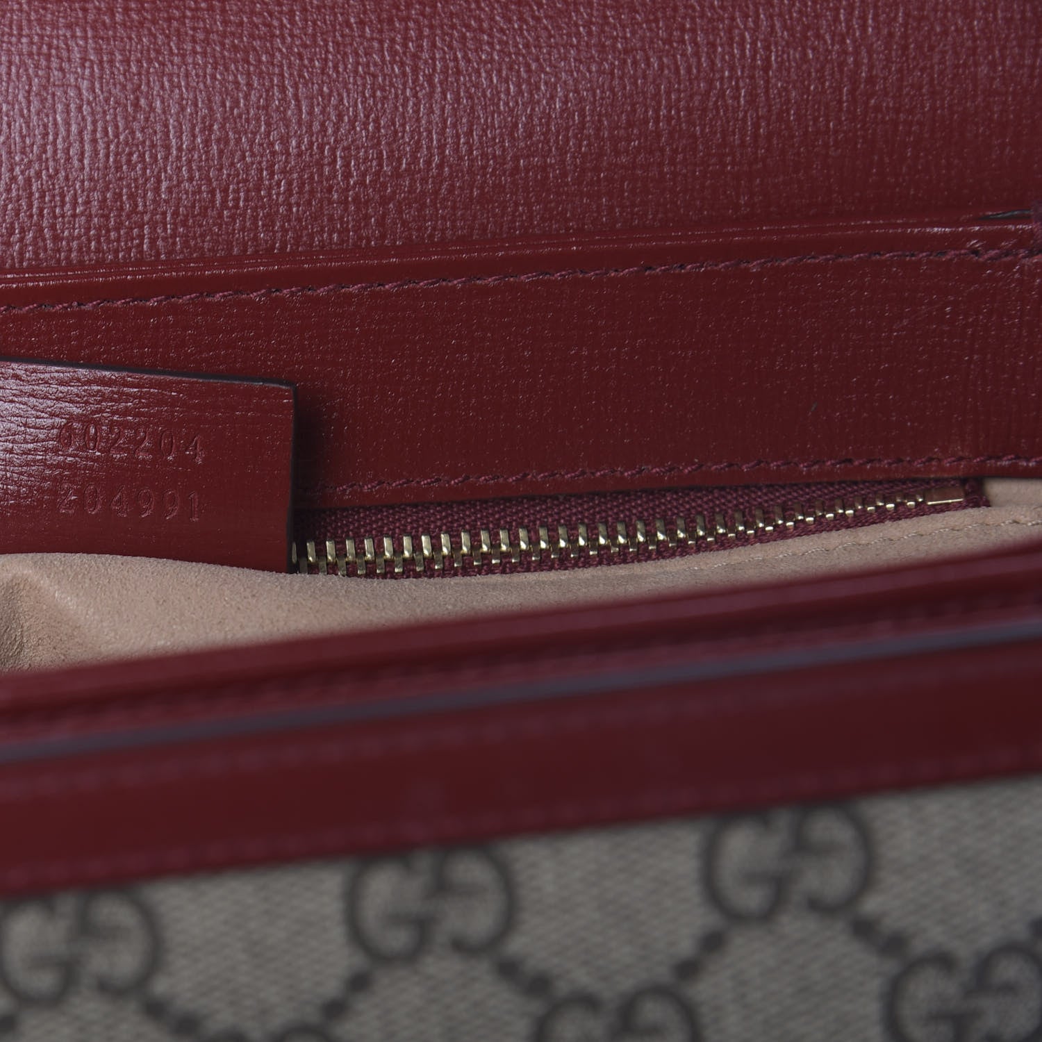 Gucci GG Supreme Monogram Azalea Calfskin Horsebit 1955 Shoulder Bag Beige Ebony New Cherry Red 8 of 9
