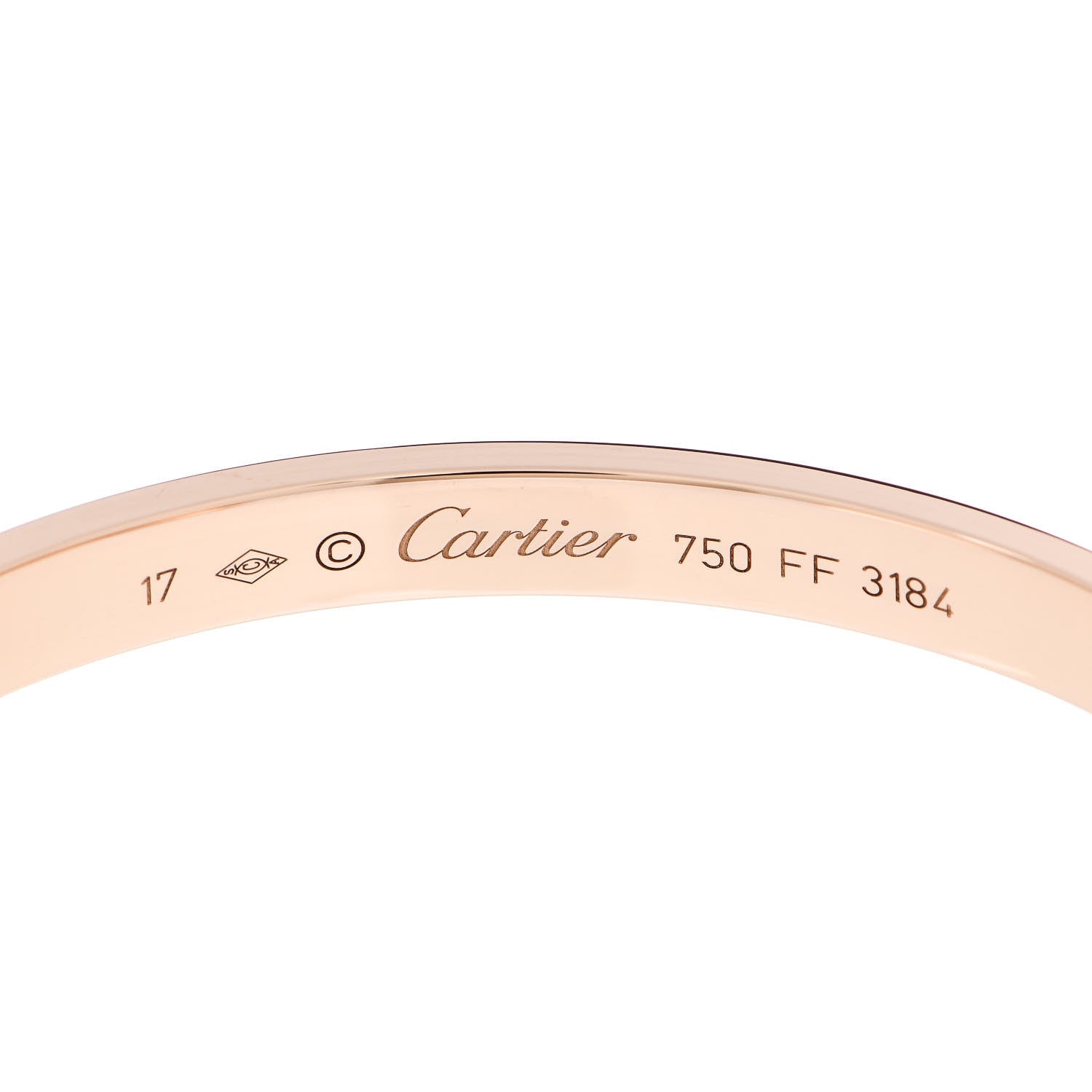 Cartier 18K Pink Gold LOVE Cuff Bracelet 17 3 of 3