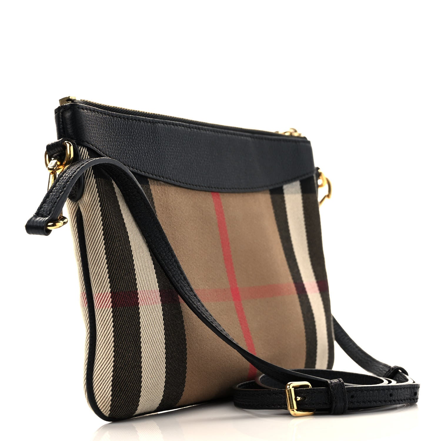 Burberry House Check Derby Peyton Crossbody Clutch Bag Black 3 of 9