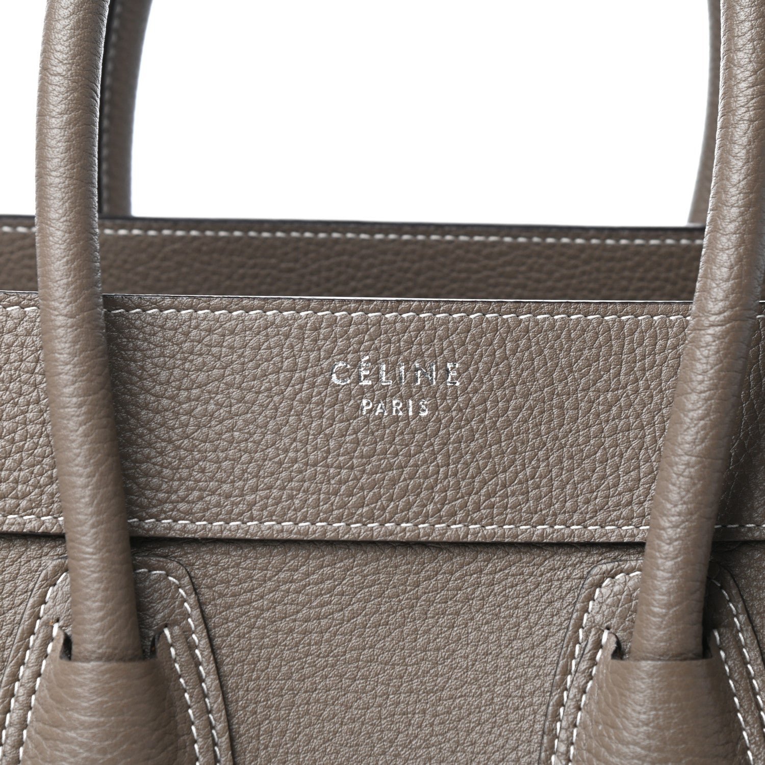 Celine Drummed Calfskin Micro Luggage Souris 9 of 9