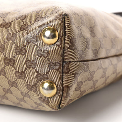 Gucci Crystal Monogram Large Babouska Vertical Shopping Tote Dark Brown 7 of 15