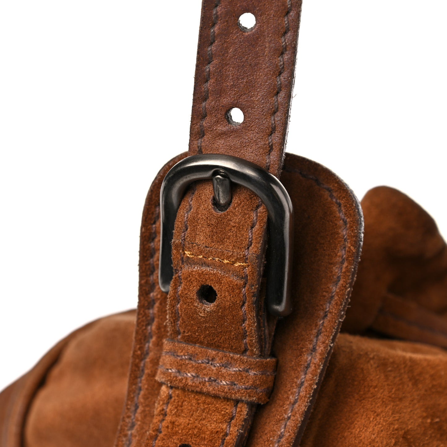 Suede Drawstring Tote Brown