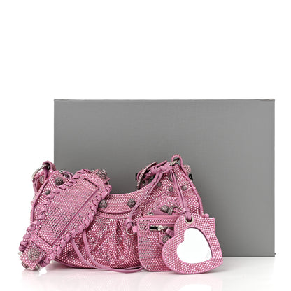 Balenciaga Strass Suede Le Cagole Shoulder Bag XS Taffy Light Pink 12 of 12
