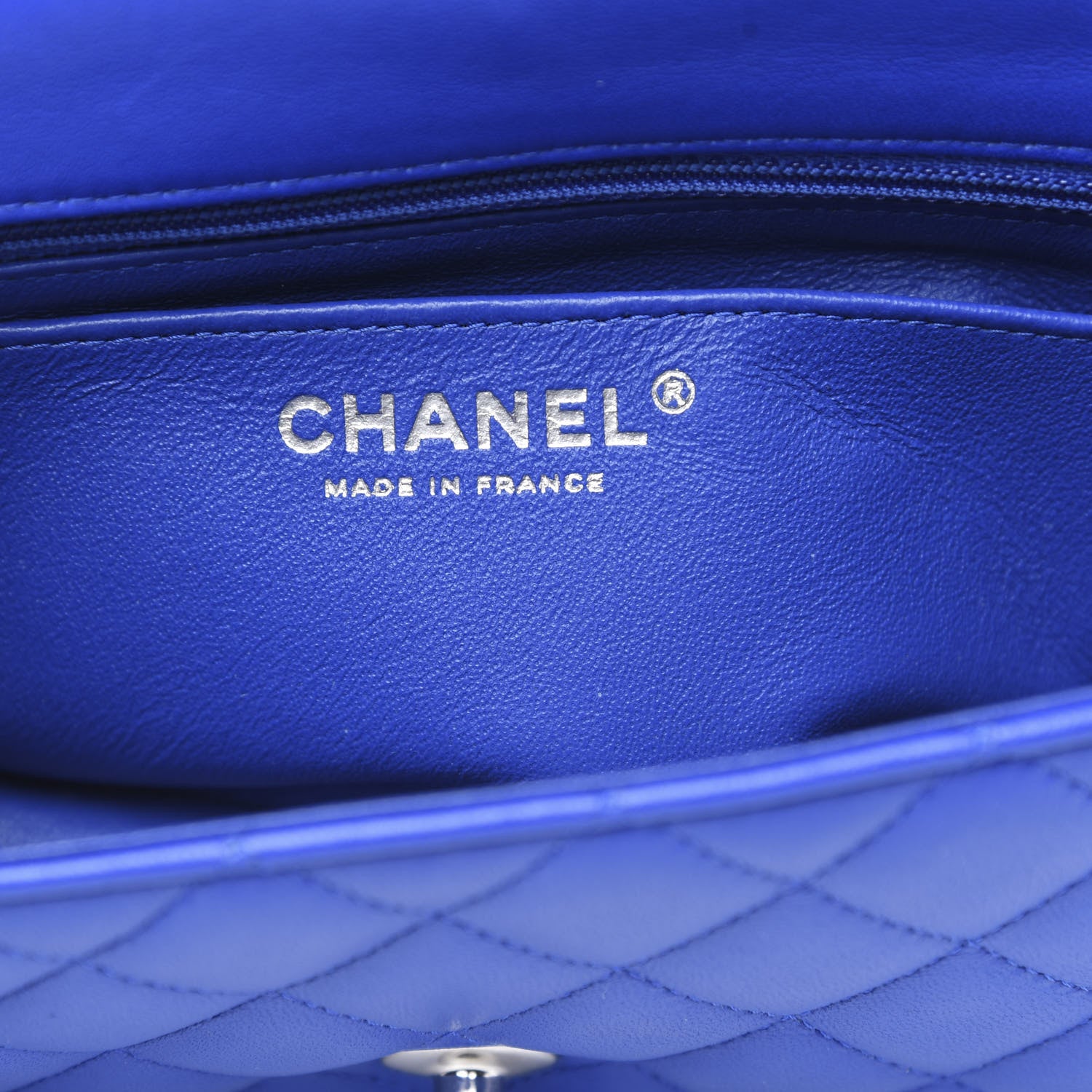 Chanel Lambskin Quilted Mini Rectangular Flap Royal Blue 6 of 10