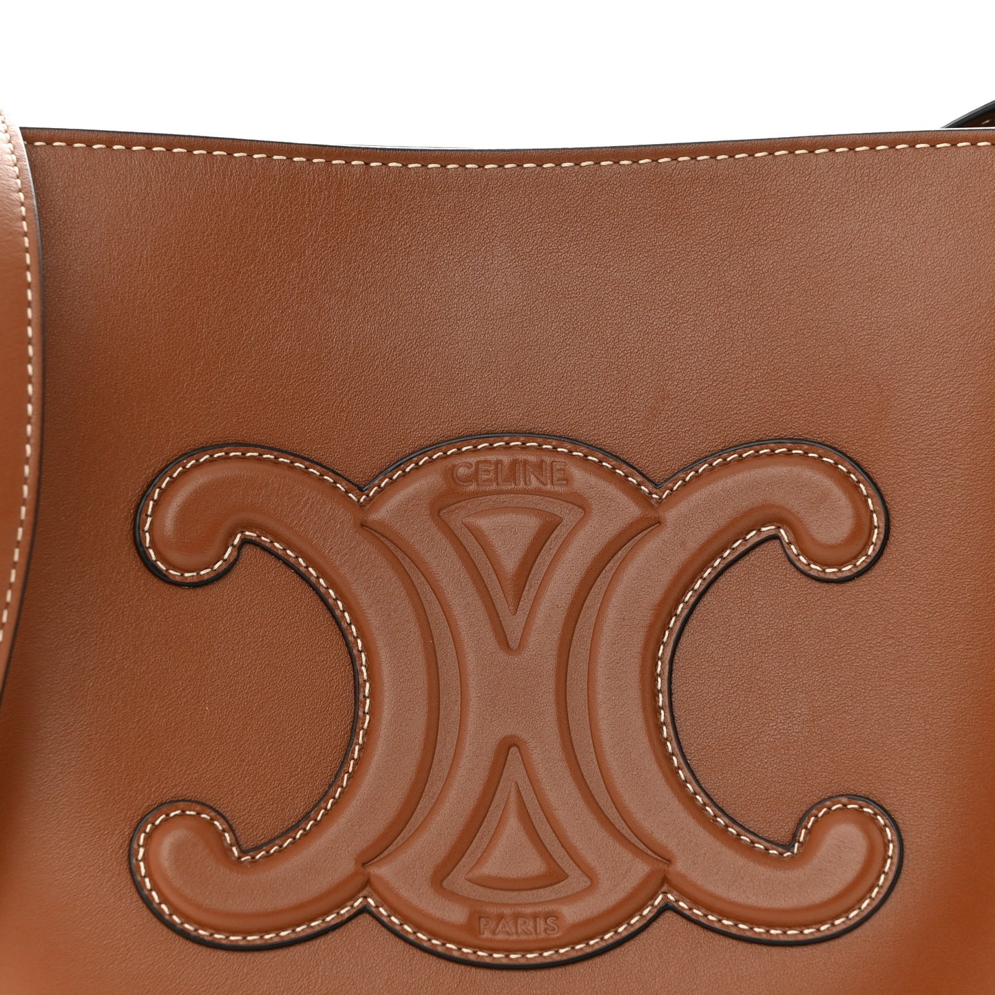 Smooth Calfskin Small Cuir Triomphe Bucket Bag Tan