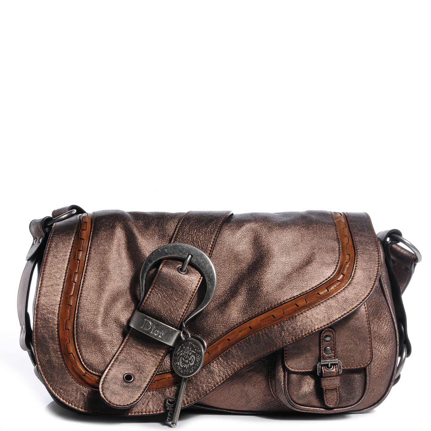 Washed Leather Medium Gaucho Metallic