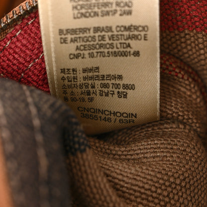 Burberry Canvas Mega Check Medium Ashby Hobo Saddle Brown 7 of 16