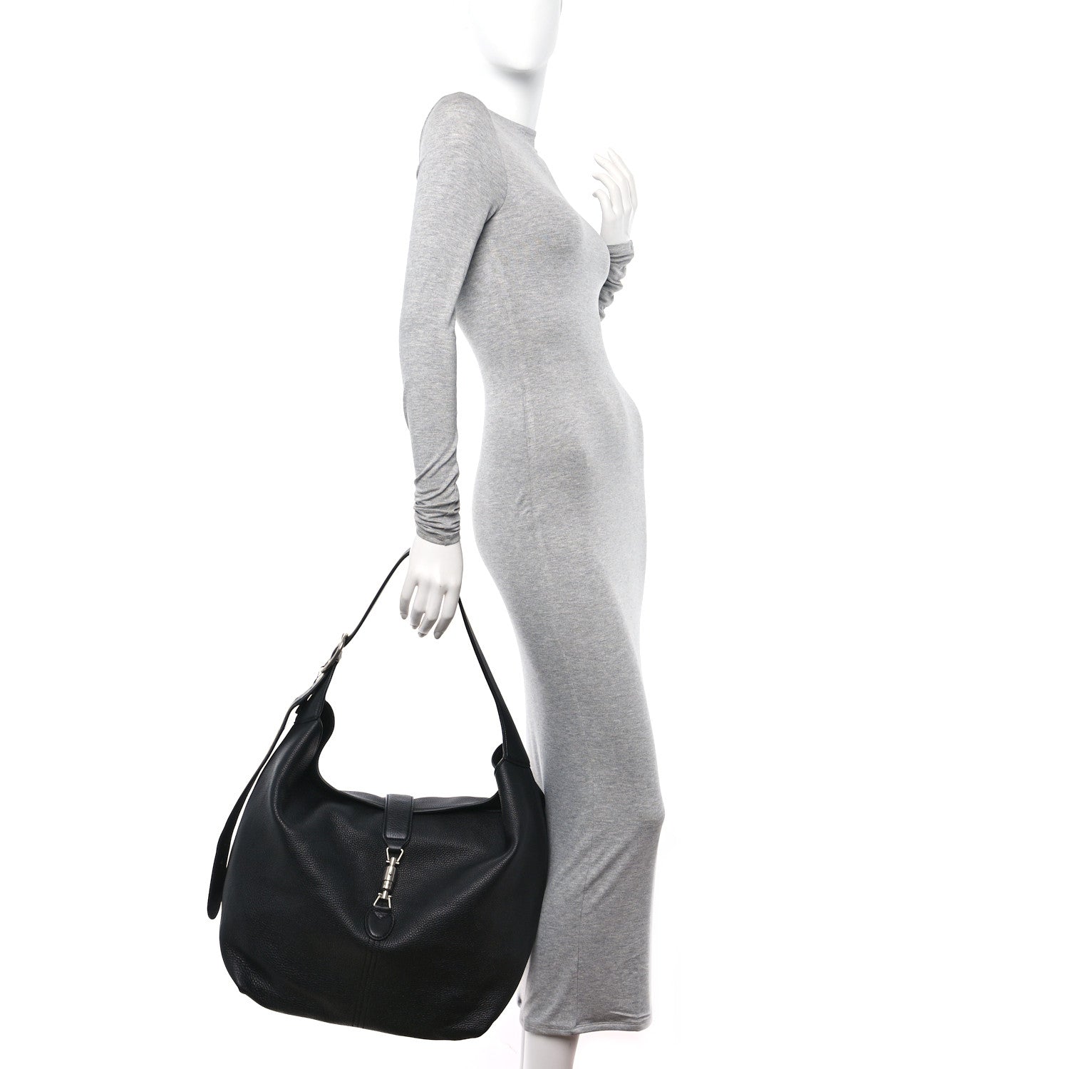 Gucci Amour Grane Calfskin Medium Jackie 1961 Crossbody Bag Black 2 of 10