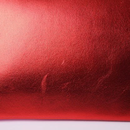 Saint Laurent Metallic Smooth Calfskin Letters Fold-Over Clutch Red Fuchsia 8 of 10