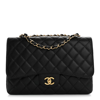 Chanel Caviar Quilted Jumbo Double Flap Black 1 of 15