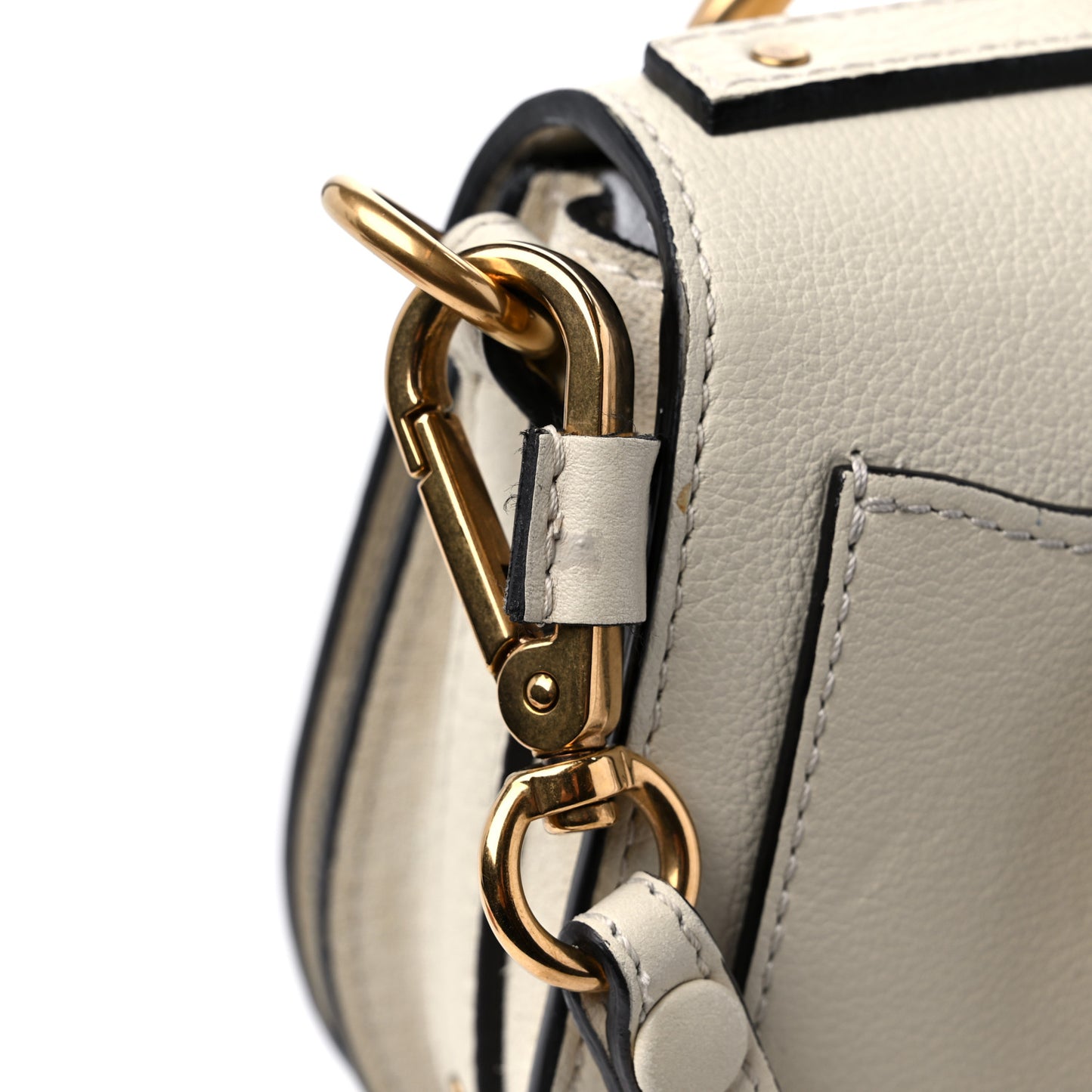 Calfskin Suede Small Nile Bracelet Bag Off White