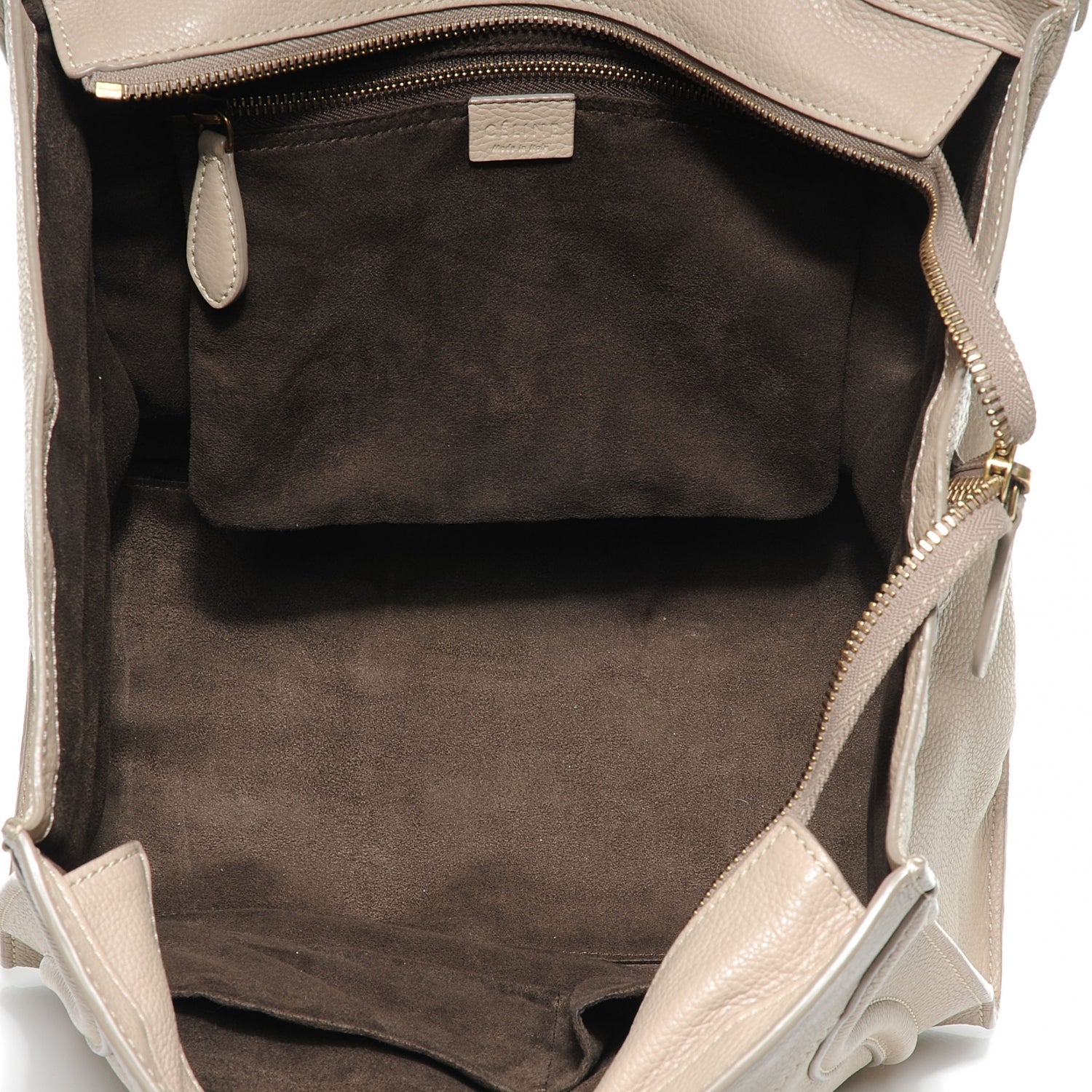 Celine Drummed Calfskin Mini Luggage Dune 8 of 8