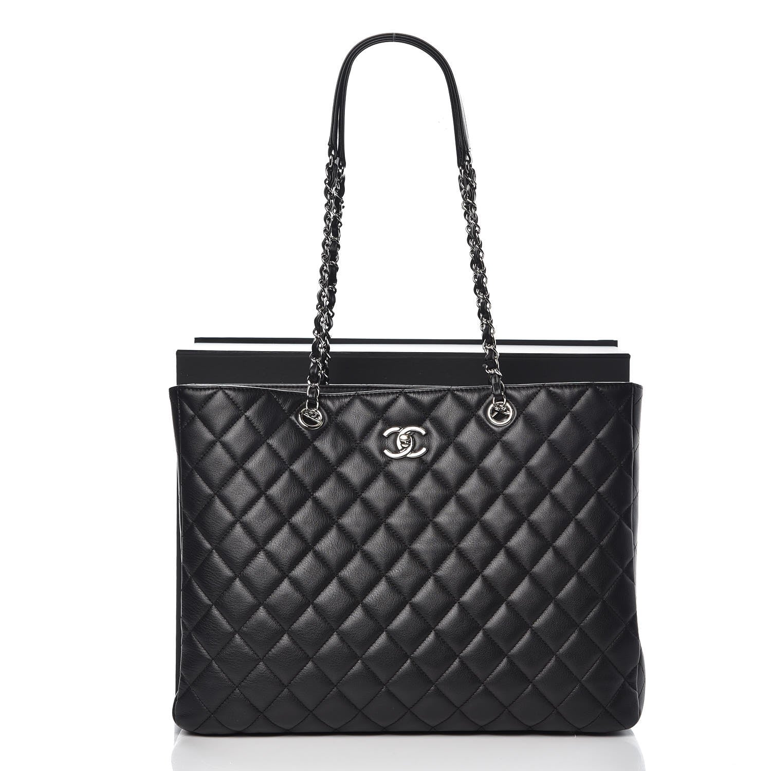 Chanel Calfskin Quilted Large Classic Shopping Tote Black 8 of 8