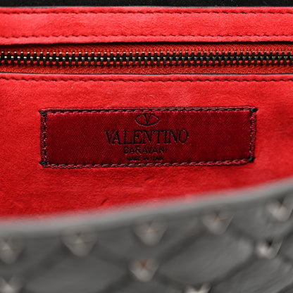 Valentino Garavani Craquele Nappa Rockstud Spike Wallet on Chain Black 7 of 13