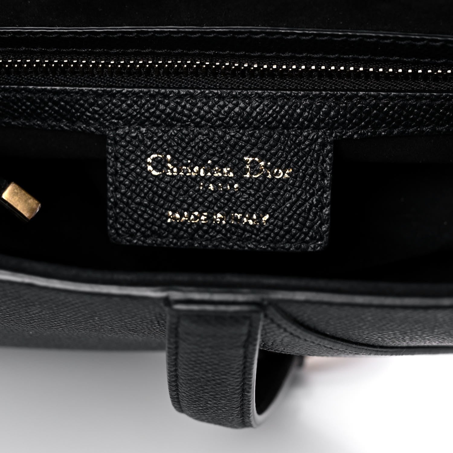 Christian Dior Grained Calfskin Saddle Bag Black 6 of 13