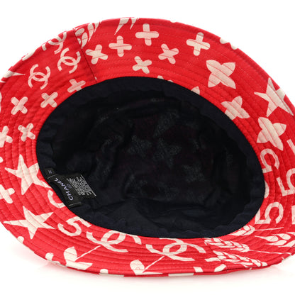 Chanel Cotton CC Cloche Bucket Hat M Coral White 6 of 7