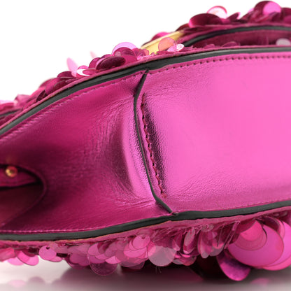 Valentino Garavani Sequin Vlogo Embroidered Small Loco Shoulder Bag Pink PP 8 of 10