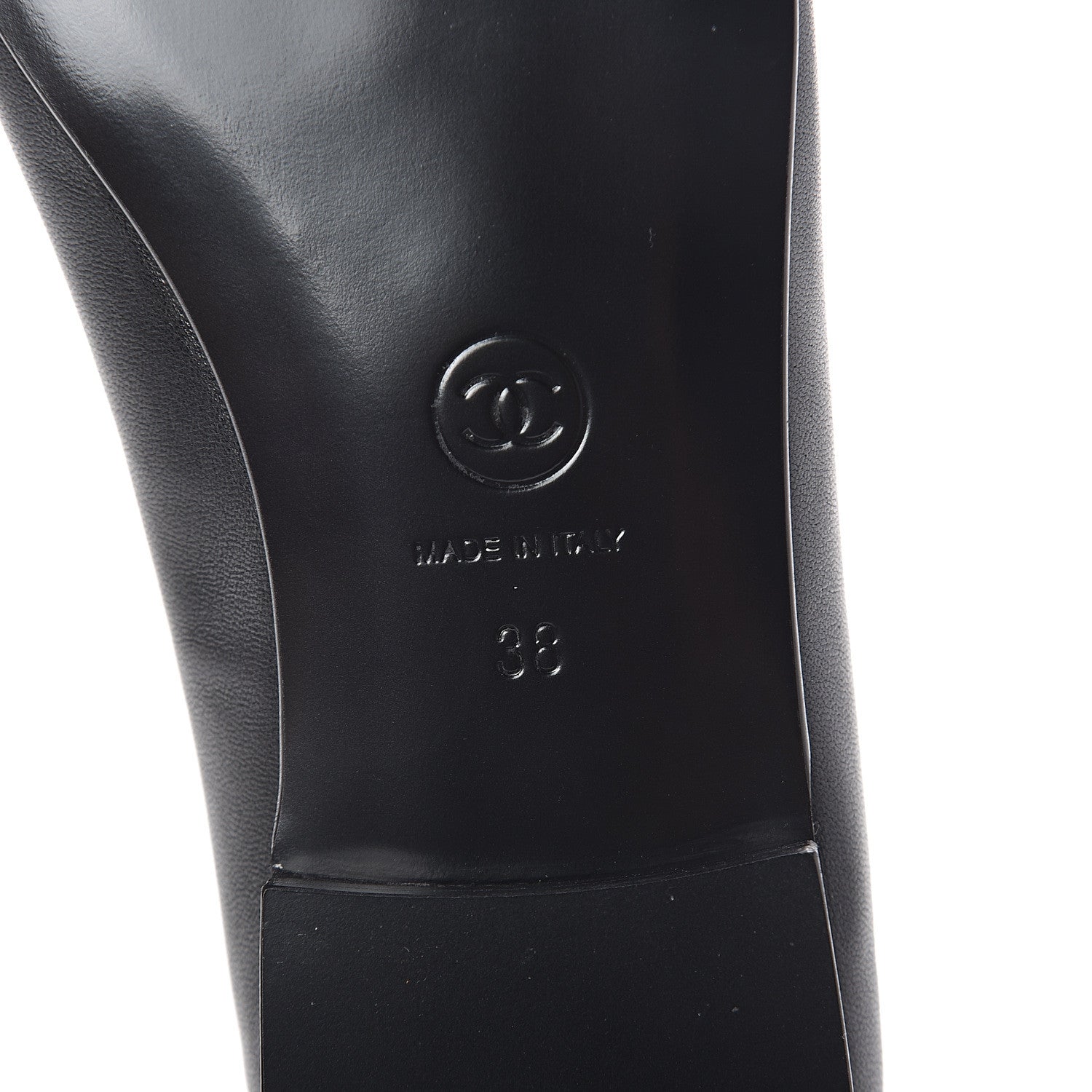 Chanel Lambskin Patent Cap Toe Ballerina Flats 38 Black 6 of 7