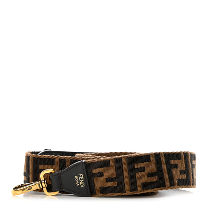 Fendi Ribbon Vitello Century FF 1974 Flat Studded Strap You Fango Marrone Ebano 2 of 8