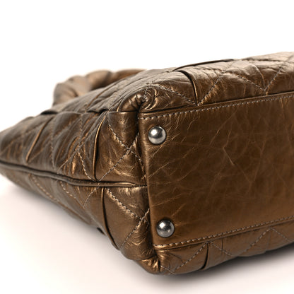 Chanel Metallic Aged Calfskin Quilted Small Origami Tote Bronze 8 of 9