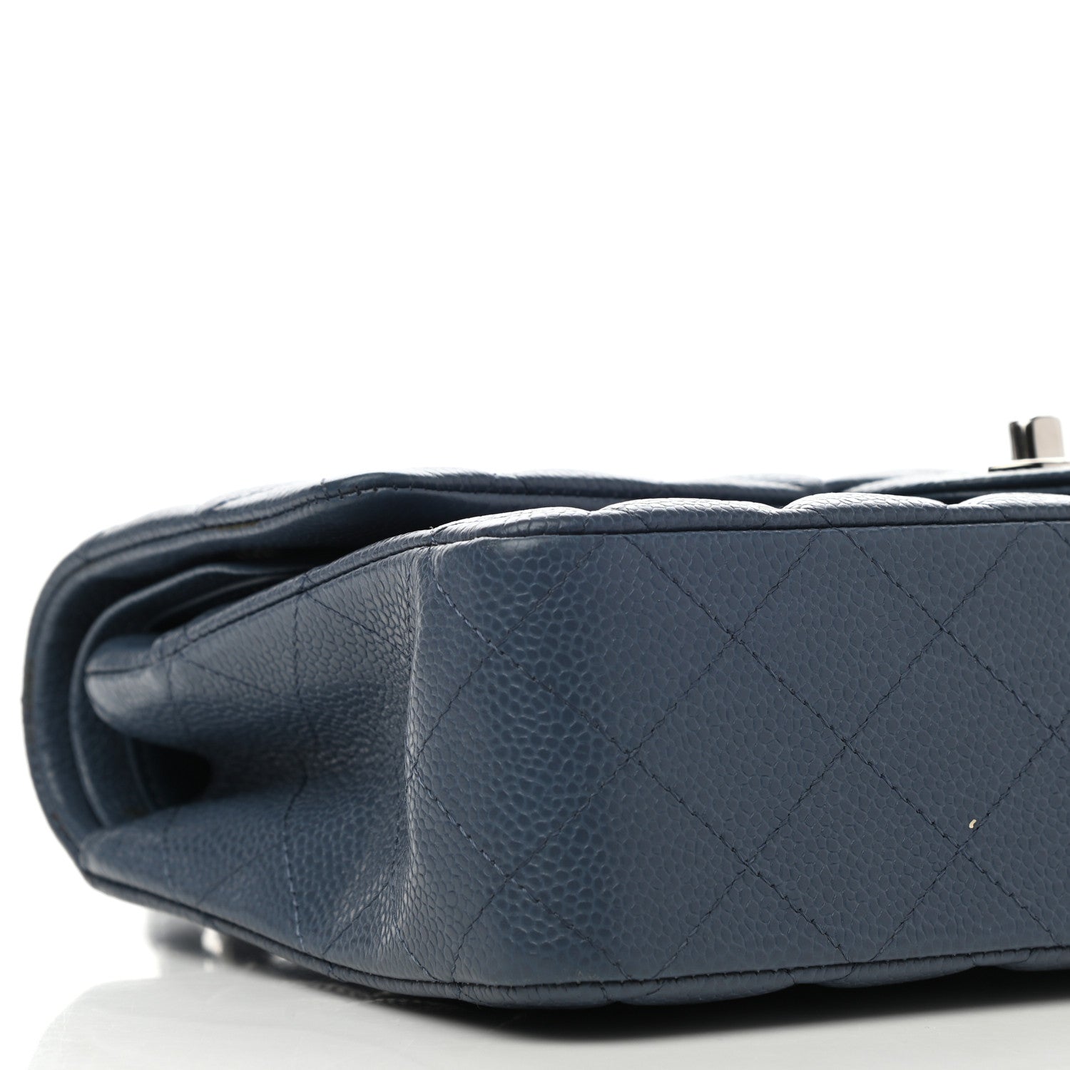 Chanel Caviar Quilted Medium Double Flap Blue 8 of 10