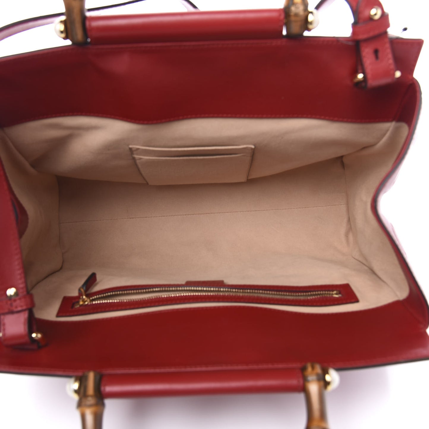 Nappa Bamboo Medium Nymphaea Top Handle Bag Hibiscus Red