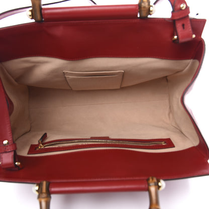 Gucci Nappa Bamboo Medium Nymphaea Top Handle Bag Hibiscus Red 5 of 10