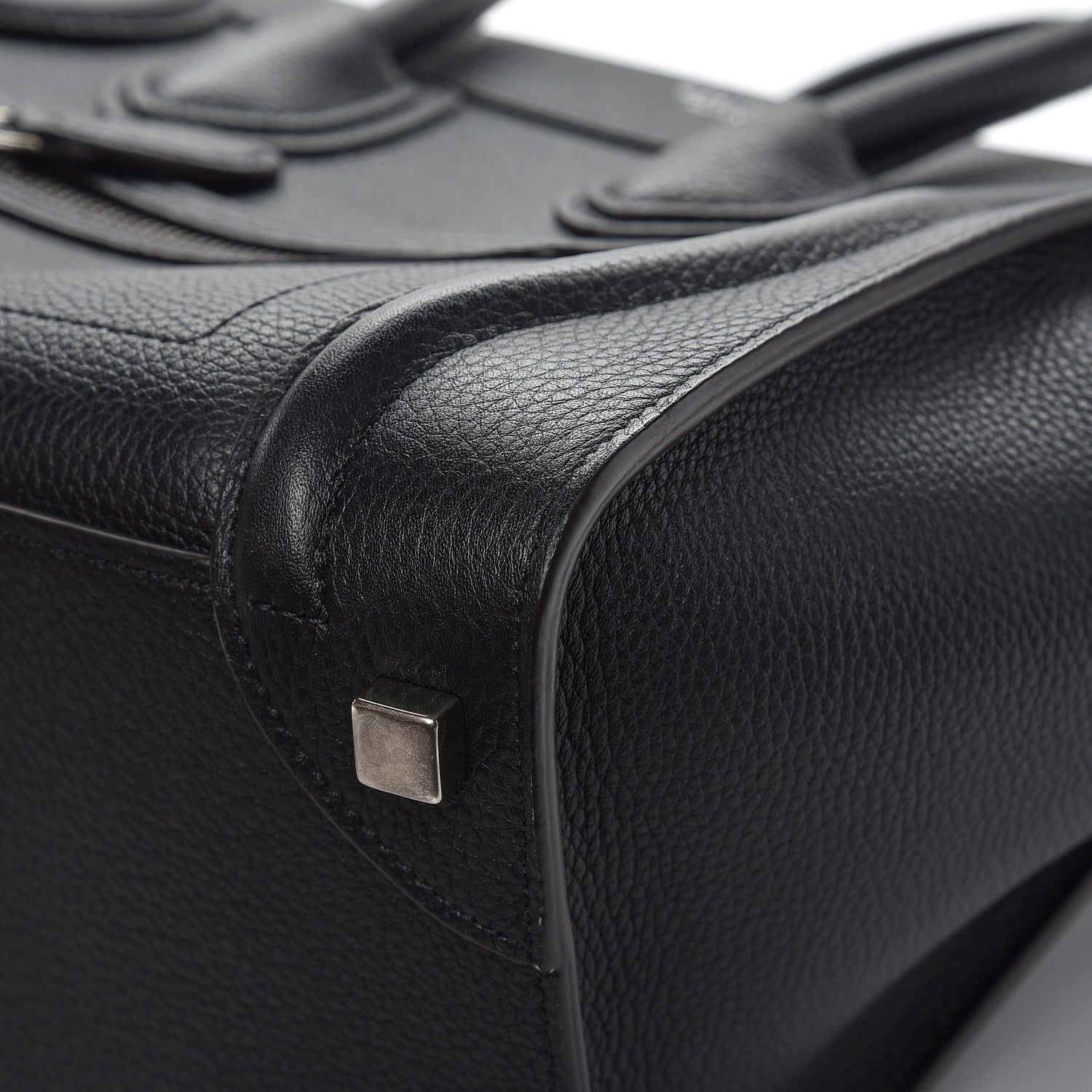 Celine Drummed Calfskin Micro Luggage Black 10 of 10