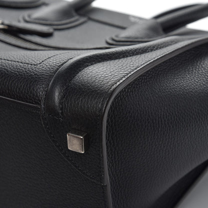 Celine Drummed Calfskin Micro Luggage Black 10 of 10