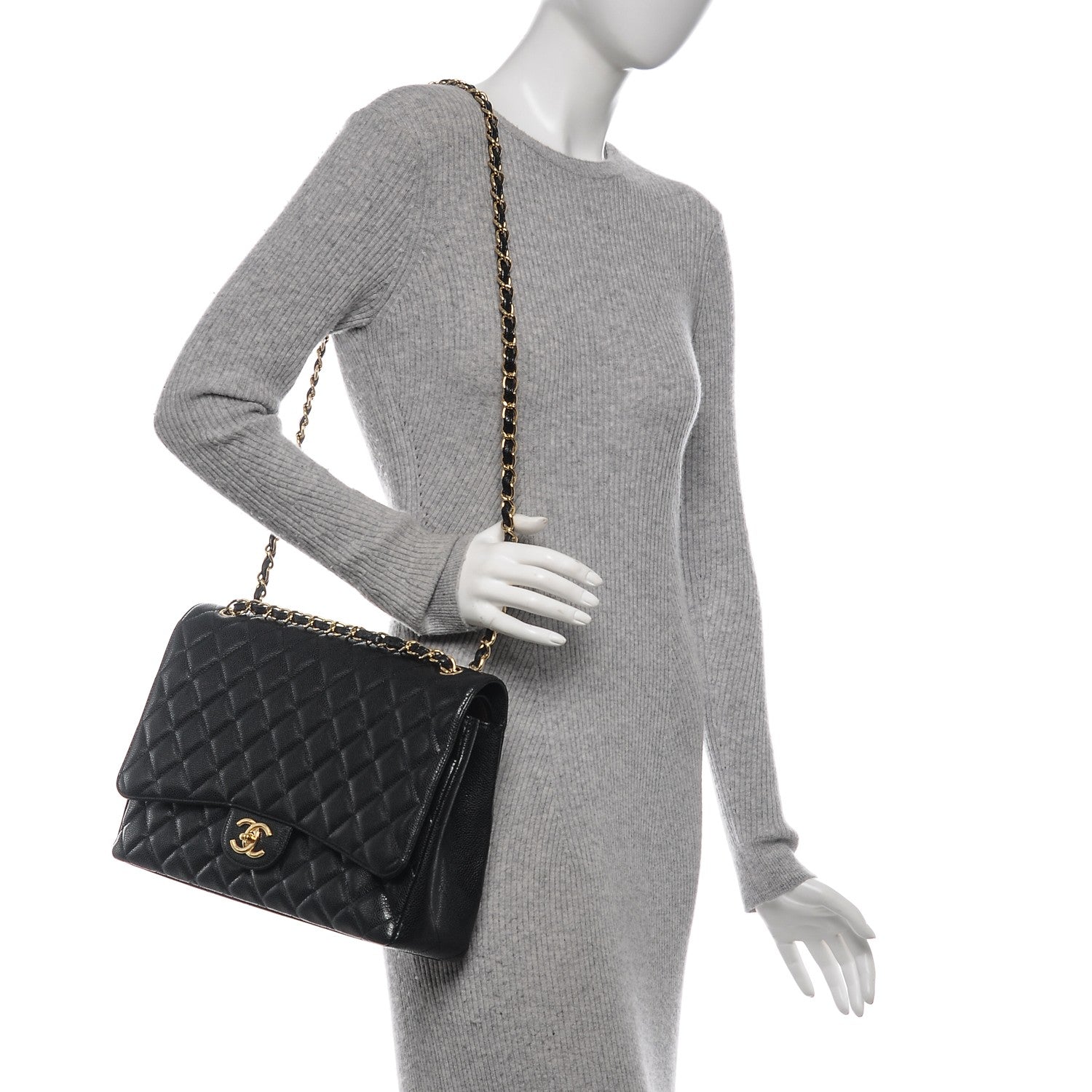 Chanel Caviar Quilted Maxi Double Flap Black 2 of 7