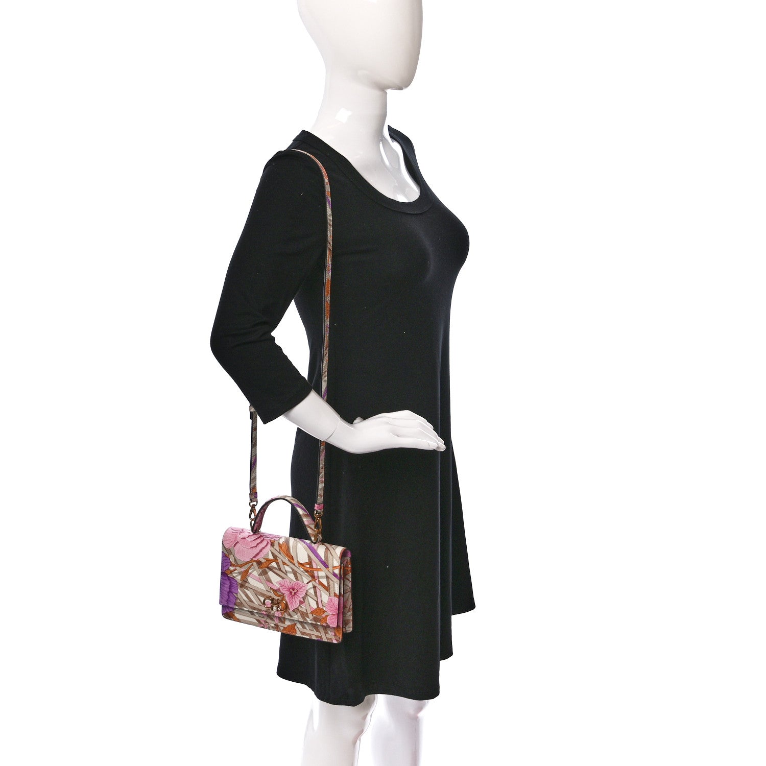 Salvatore Ferragamo Printed Hammered Calfskin Gancini Minibag Multicolor 2 of 9