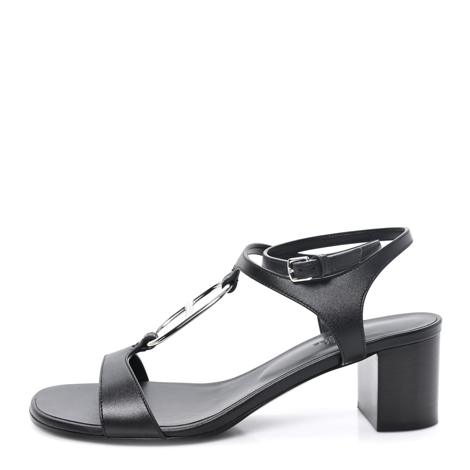 Hermes Calfskin Miramar 50 Sandals 40 Black 1 of 10