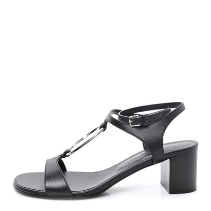 Hermes Calfskin Miramar 50 Sandals 40 Black 1 of 10