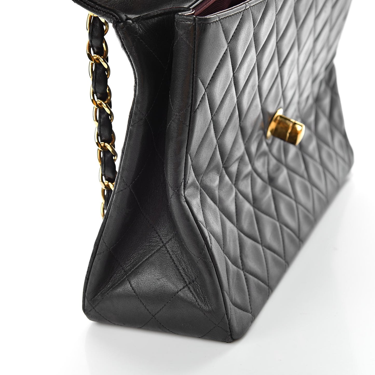 Lambskin Quilted XL Jumbo Single Flap Black