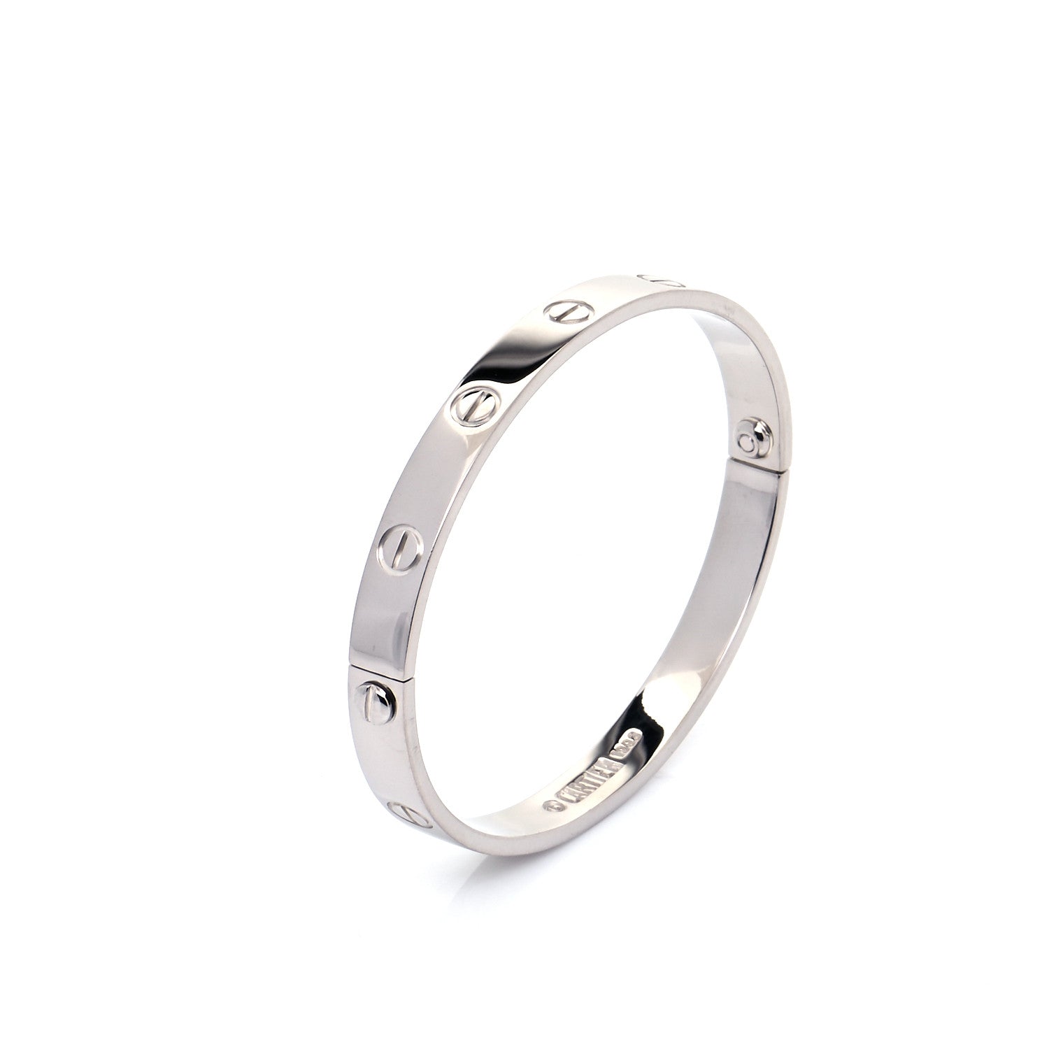 Cartier 18K White Gold LOVE Bracelet 17 4 of 8