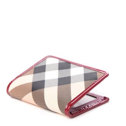 Burberry Nova Check Patent Card Holder Wallet Red 4 of 6