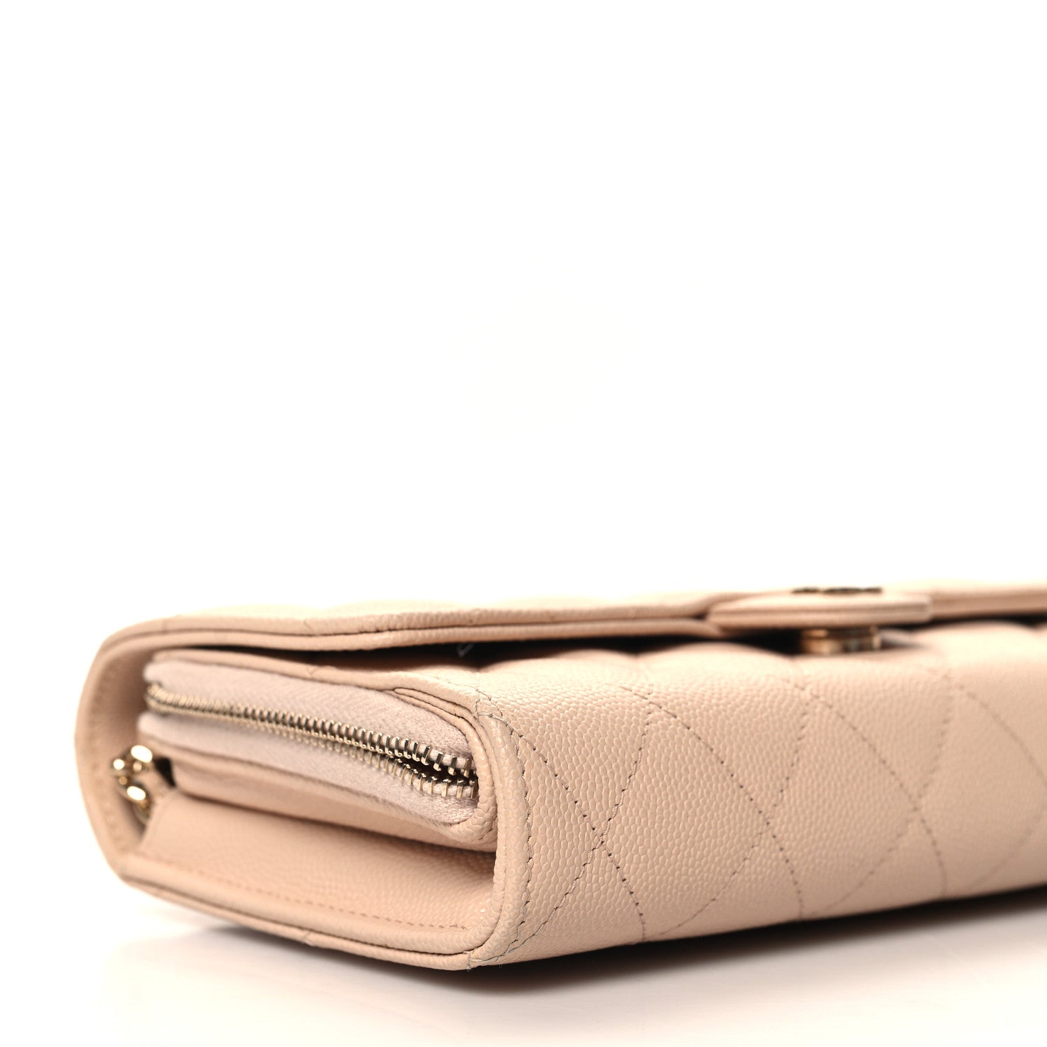 Chanel Caviar Quilted Phone Holder Wallet on Removable Chain Light Beige 12 of 13