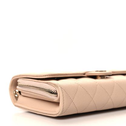 Chanel Caviar Quilted Phone Holder Wallet on Removable Chain Light Beige 12 of 13