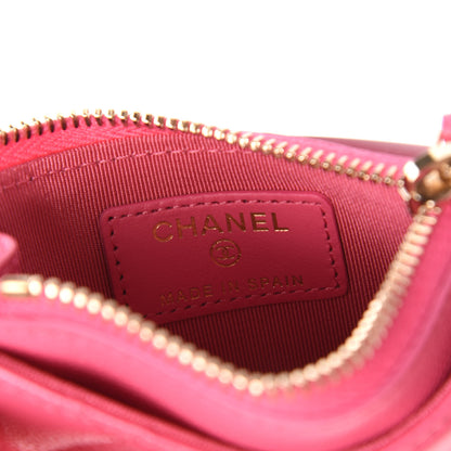 Chanel Caviar Quilted CC Zip Card Holder Pink 8 of 11