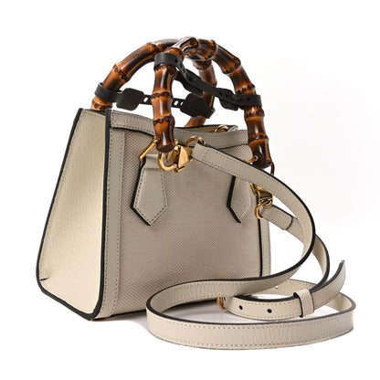 Gucci Monogram Jumbo GG Textured Dollar Calfskin Web Mini Diana Tote Bag Off White 2 of 10