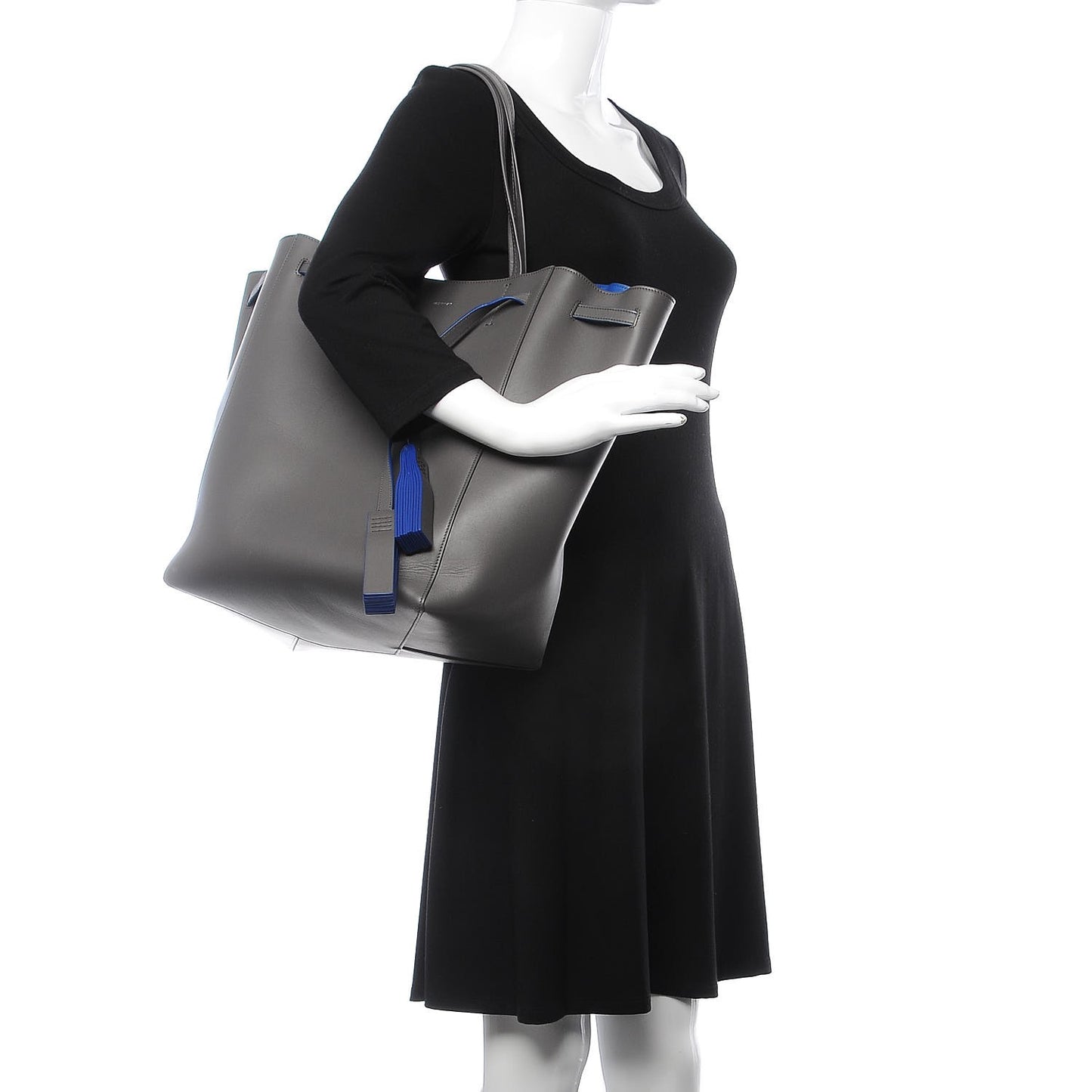Soft Calfskin Medium Belt Cabas Phantom Light Anthracite