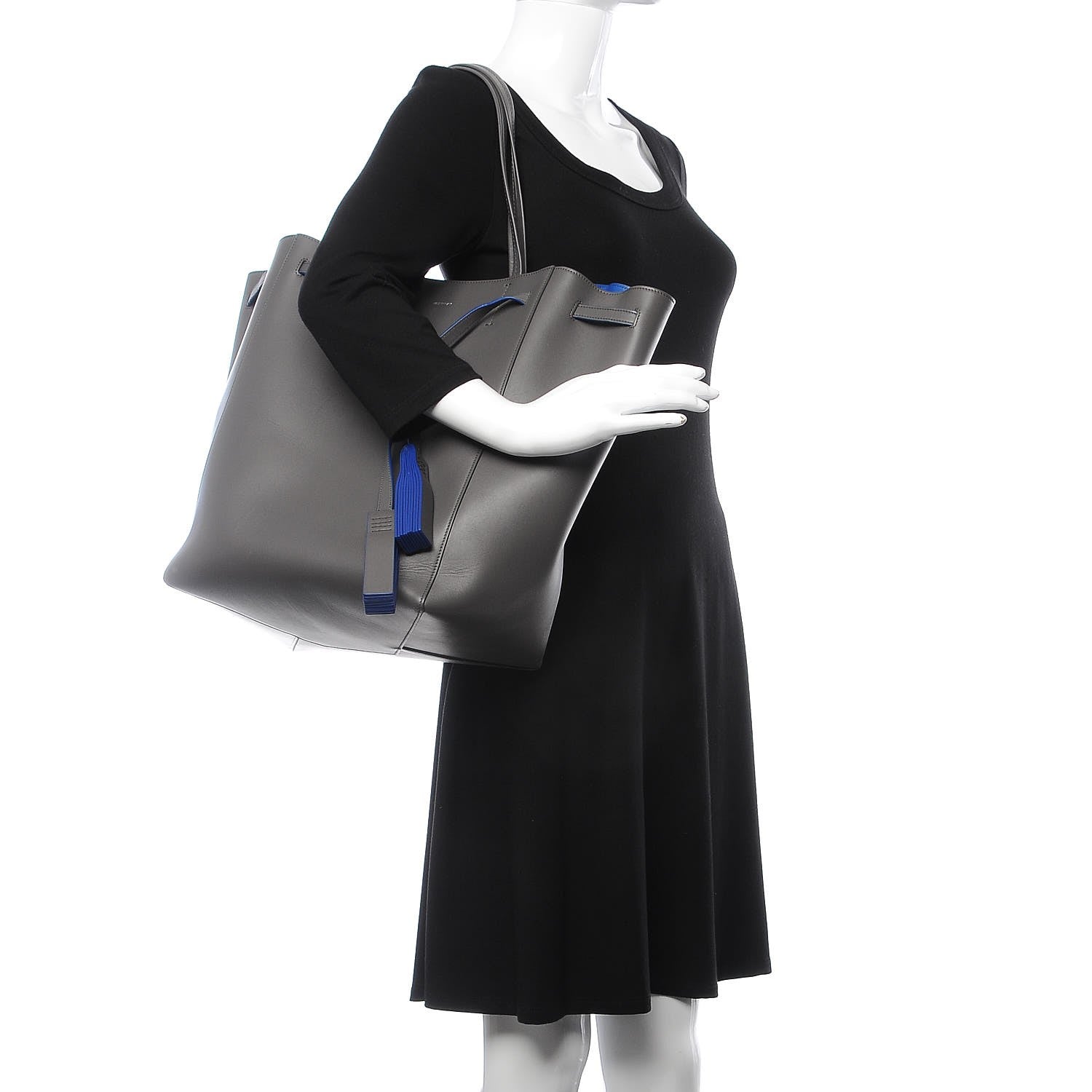 Celine Soft Calfskin Medium Belt Cabas Phantom Light Anthracite 2 of 7